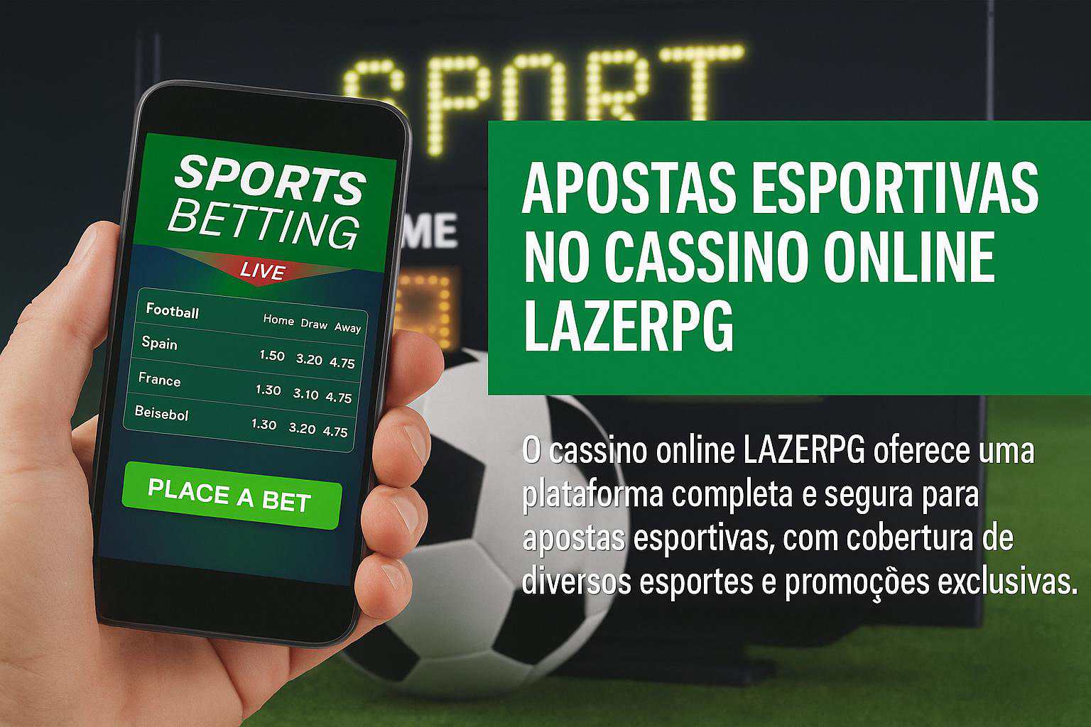 Aposte em apostas esportivas no cassino online LAZERPG