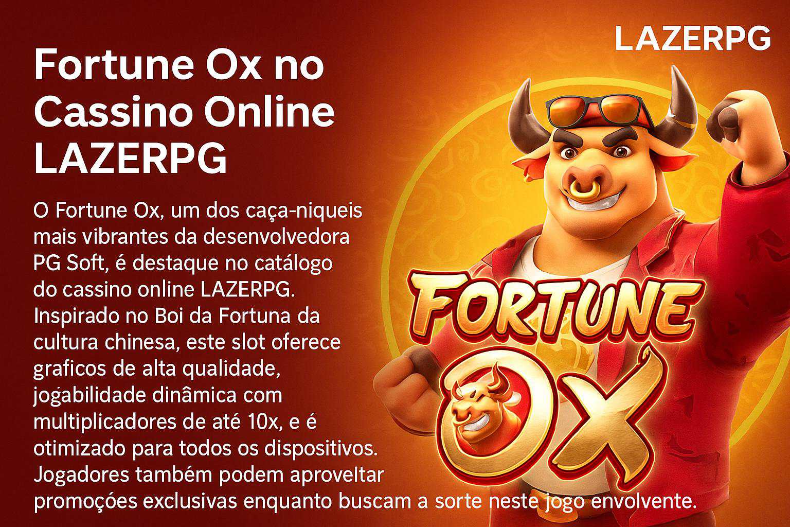 Fortune Ox no LAZERPG - Aposte Agora e Reivindique Seus Ganhos